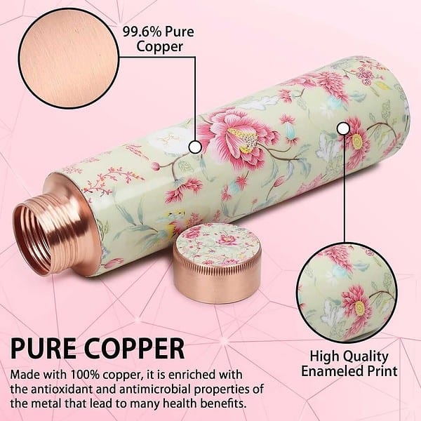 MERCAPE ENAMELLED 3 Pure Copper Water Bottle A - LXINDIA.COM