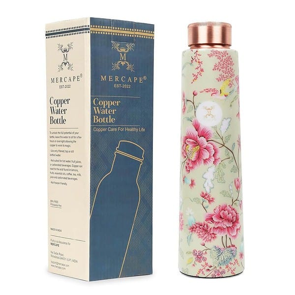 MERCAPE ENAMELLED 3 Pure Copper Water Bottle B - LXINDIA.COM