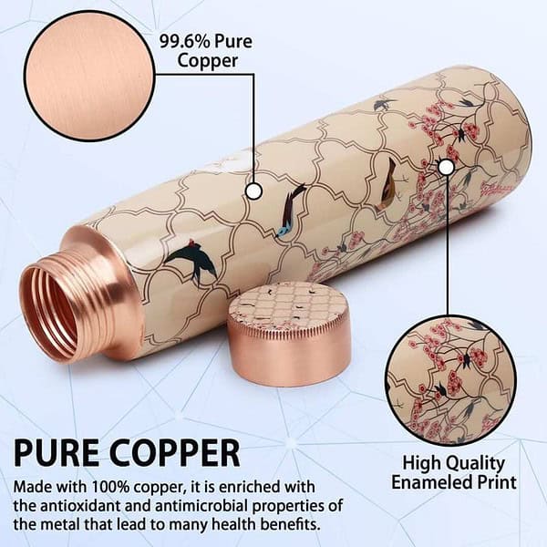 MERCAPE ENAMELLED 7 Pure Copper Water Bottle - LXINDIA.COM