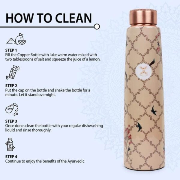 MERCAPE ENAMELLED 7 Pure Copper Water Bottle B - LXINDIA.COM