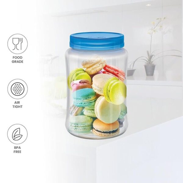 MILTON Crisp N Clear Round Pet Storage Jar Set of 3 Blue 560 ml 2 - LXINDIA.COM