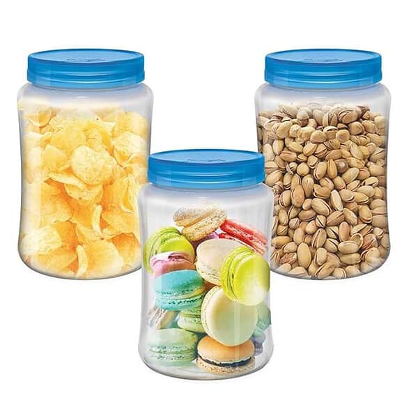 MILTON Crisp N Clear Round Pet Storage Jar Set of 3 Blue 560 ml - LXINDIA.COM