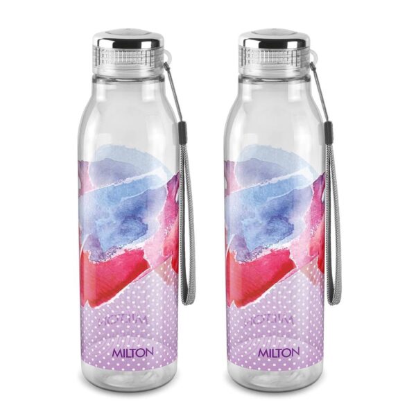 MILTON Helix 1000 Pet Water Bottle Pink Pack of 2 - LXINDIA.COM