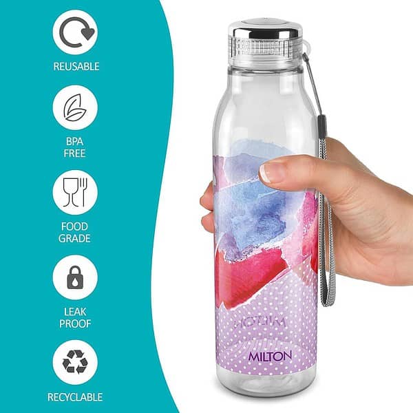 MILTON Helix 1000 Pet Water Bottle Pink Pack of 2 a - LXINDIA.COM