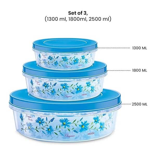 MILTON Plastic Keepex Pet Storage Jar Set Of 3 1300 Ml 1800Ml 2500 Ml Blue 2 - LXINDIA.COM