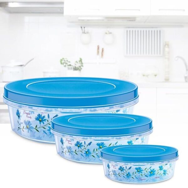 MILTON Plastic Keepex Pet Storage Jar Set Of 3 1300 Ml 1800Ml 2500 Ml Blue 3 - LXINDIA.COM