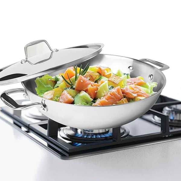 MILTON Pro cook TriPly Stainless Steel 28 cm Kadai with Lid1 - LXINDIA.COM