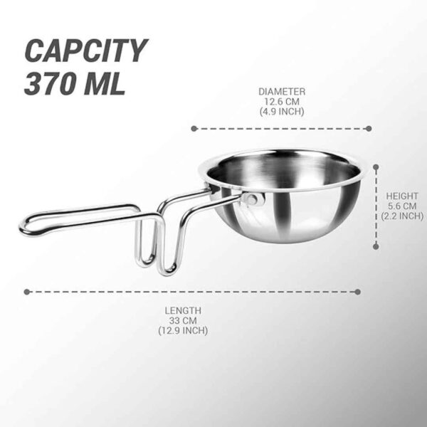 MILTON Pro cook Triply Stainless Steel 12cm Tadka Pan3 - LXINDIA.COM