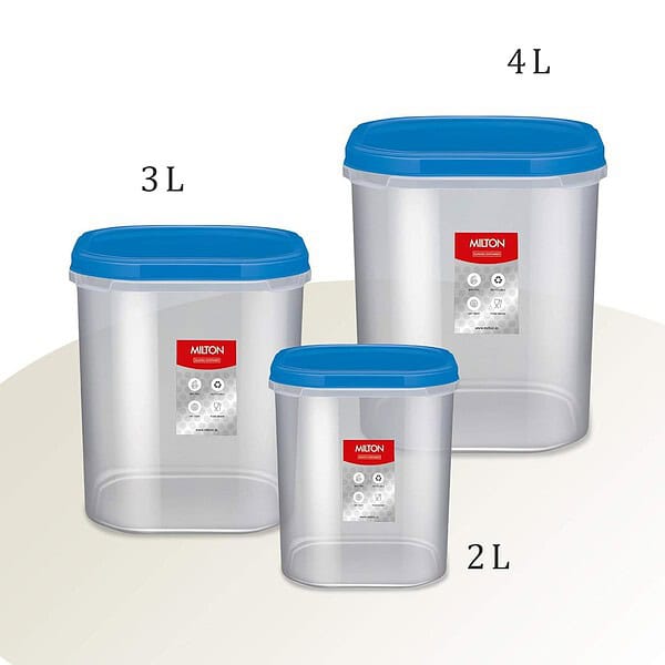 MILTON Quadra Modular Containers with Lid Set of 3 2L 3L and 4L b - LXINDIA.COM