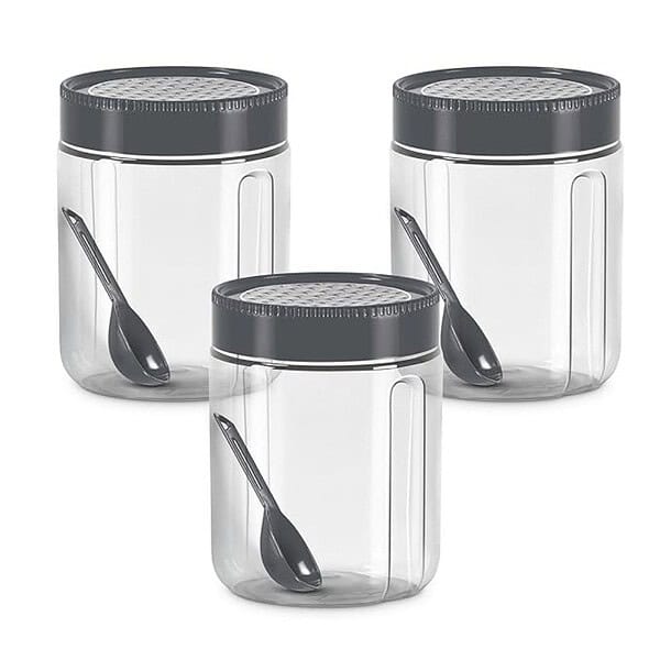 MILTON Radiant Storage Jar and Container Set of 3 650 ml Grey 1 - LXINDIA.COM