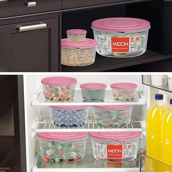 MILTON Store It Food Storage Container Set of 6 Pink 3 - LXINDIA.COM