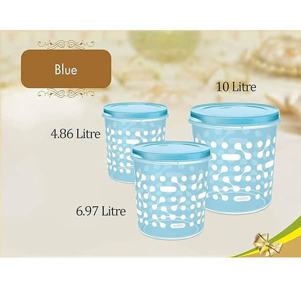 MILTON Storex Plastic Storage Jars and Containers Set of 3 Blue 3 - LXINDIA.COM