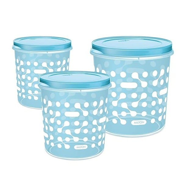 MILTON Storex Plastic Storage Jars and Containers Set of 3 Blue - LXINDIA.COM