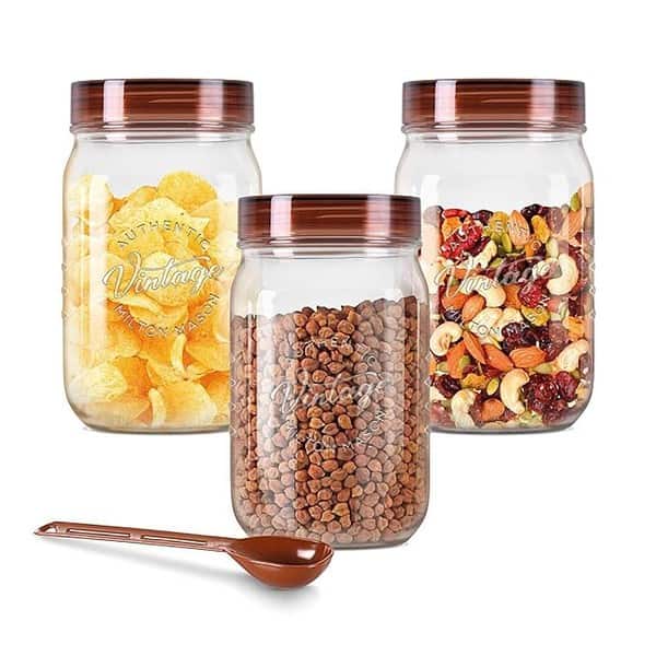 MILTON Vintage Airtight Containers with Spoons Set of 3 750ml each 1 - LXINDIA.COM