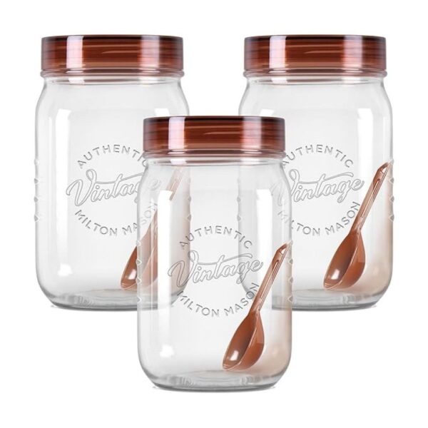 MILTON Vintage Airtight Containers with Spoons Set of 3 750ml each 2 - LXINDIA.COM