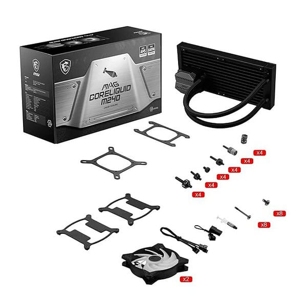 MSI MAG CORELIQUID M240 AIO CPU Liquid Cooler 240mm Radiator 2 - LXINDIA.COM