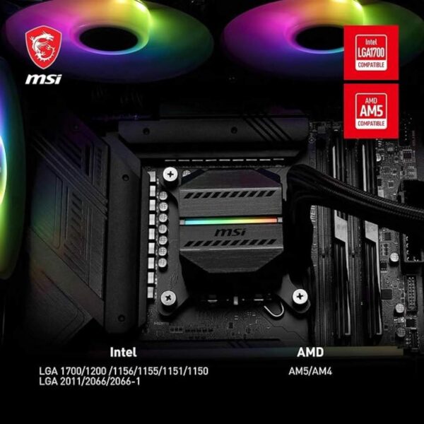 MSI MAG CORELIQUID M240 AIO CPU Liquid Cooler 240mm Radiator 3 - LXINDIA.COM