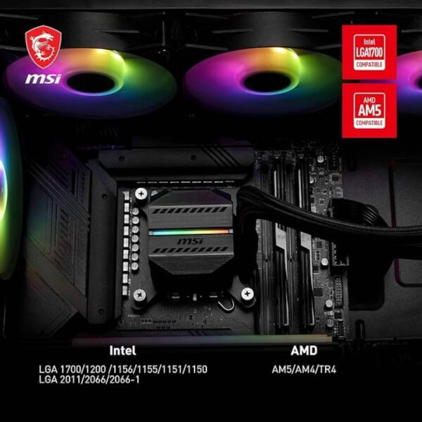 MSI MAG CORELIQUID M360 AIO CPU Liquid Cooler 360mm Radiator 3 - LXINDIA.COM