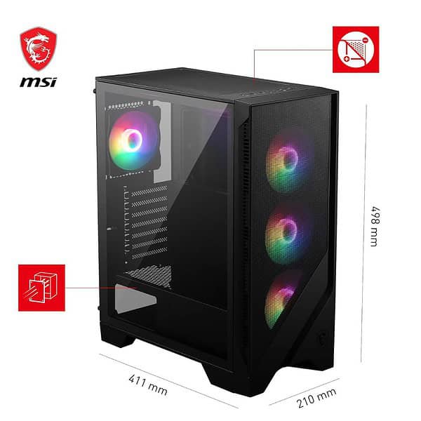 MSI MAG Forge 120A Airflow Premium Gaming PC Case 1 - LXINDIA.COM