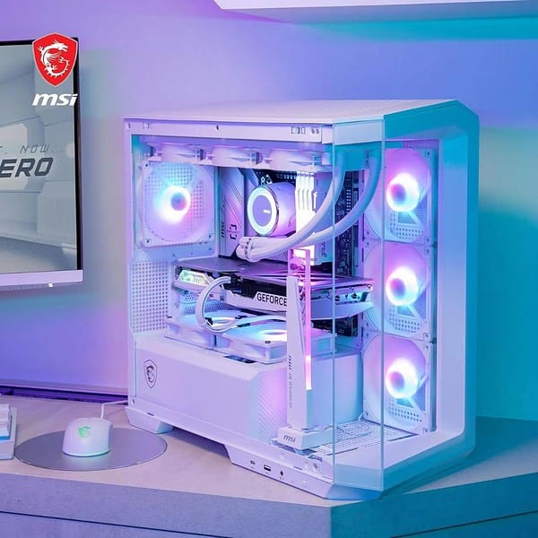 MSI MAG PANO M100R PZ White Gaming Case Sleek White 1 min - LXINDIA.COM