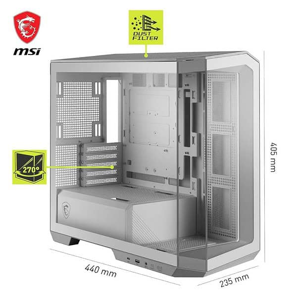 MSI MAG PANO M100R PZ White Gaming Case Sleek White 2 min - LXINDIA.COM