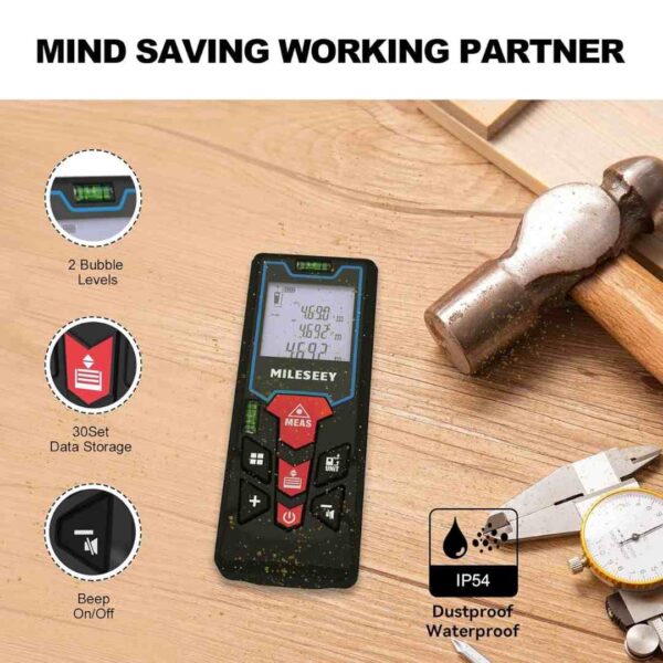 MiLESEEY S2H 130ft Laser Tape Measure with 2 Bubble Levels2 - LXINDIA.COM