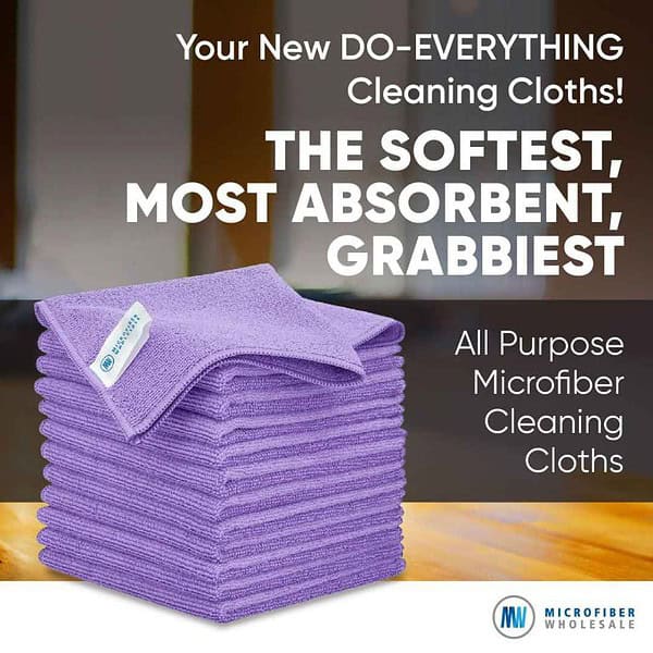 Microfiber Wholesale 12x12 inch Cleaning Cloths Purple 12 Pack2 - LXINDIA.COM