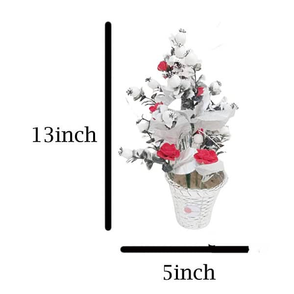 Mii Art Artificial Flower with Pot White Cherry and Rose Flower vase - LXINDIA.COM