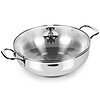 Milton Pro Cook Stainless Steel Sandwich Bottom Kadhai with Glass Lid 28 cm - LXINDIA.COM