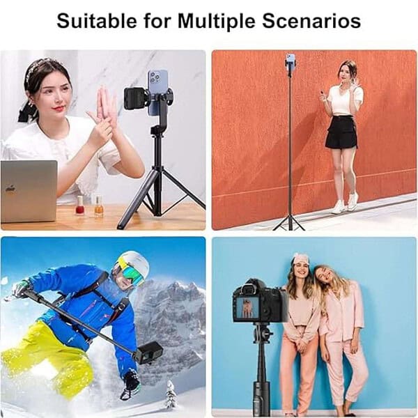 Mobilife Long Selfie Stick with Reinforced Tripod Stand 64 Black 3 - LXINDIA.COM