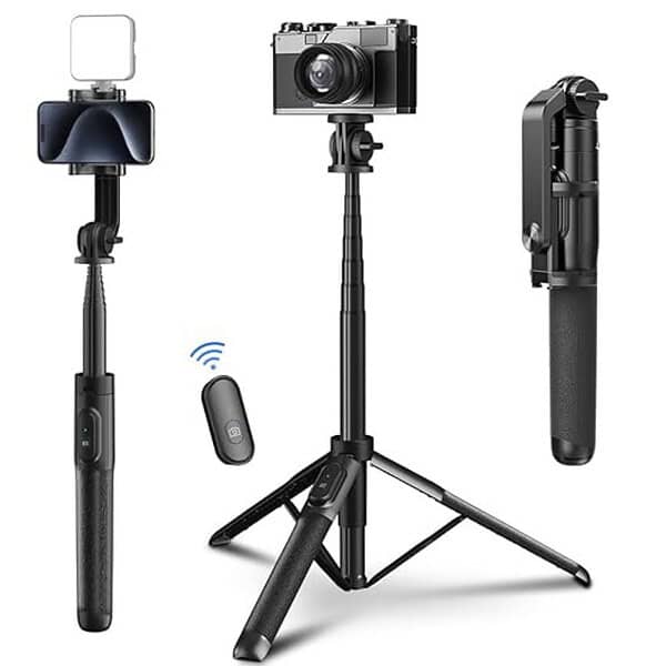 Mobilife Long Selfie Stick with Reinforced Tripod Stand 64 Black - LXINDIA.COM