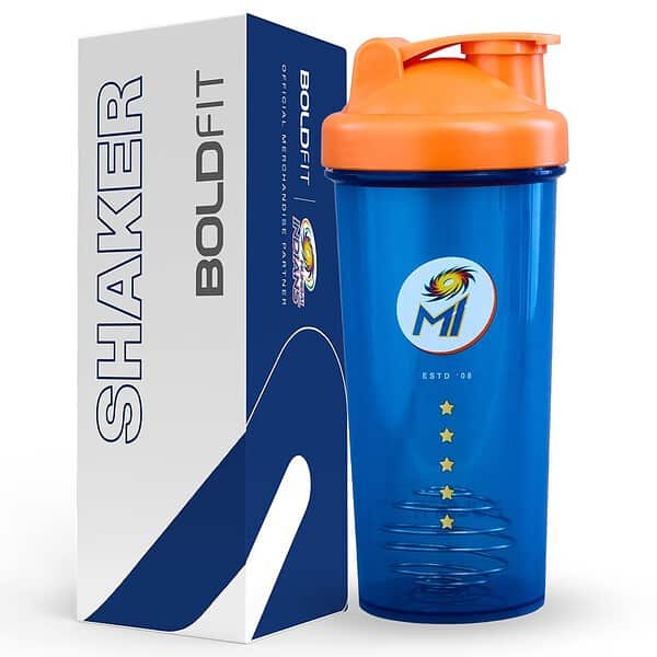 Mumbai Indians Gym Shaker for Protein Blue Orange - LXINDIA.COM