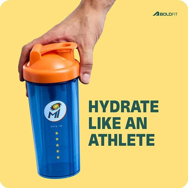 Mumbai Indians Gym Shaker for Protein Blue Orange a - LXINDIA.COM