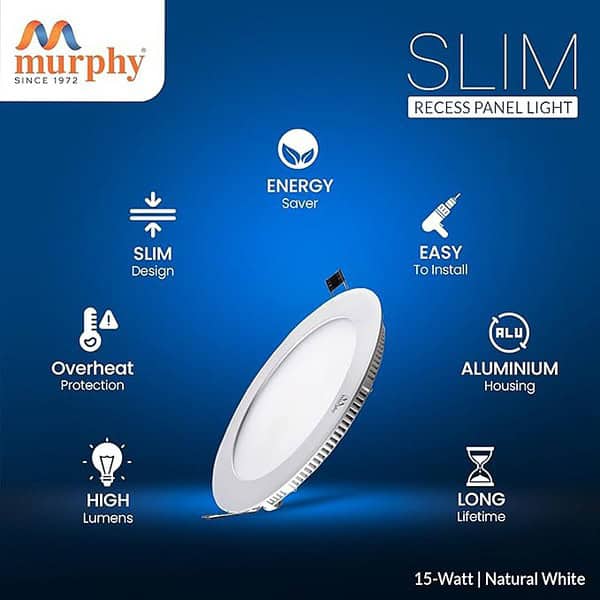 Murphy 12 Watt Slim Round LED Panel Ceiling Light Natural White Pack of 4 1 - LXINDIA.COM