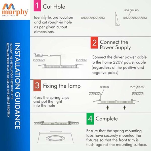 Murphy 12 Watt Slim Round LED Panel Ceiling Light Natural White Pack of 4 2 - LXINDIA.COM