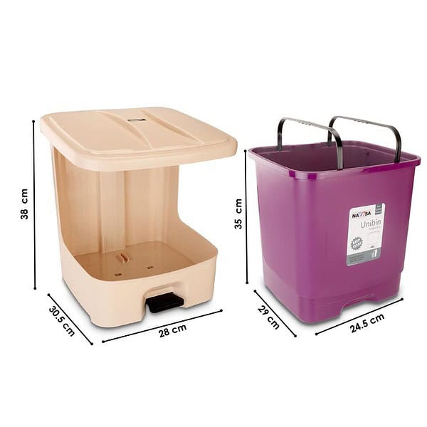 Nayasa Plastic Unibin Square 20 Ltrs Voilet1 - LXINDIA.COM