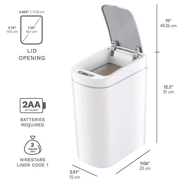 Ninestars AMZ 7 2 Motion Sensor Trashcan White1 - LXINDIA.COM