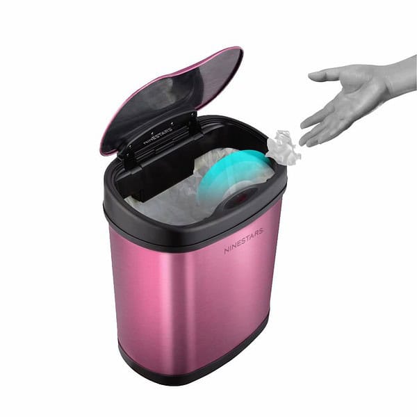 Ninestars DZT 12 13 Automatic Touchless Infrared Motion Sensor Dustbin Burgundy - LXINDIA.COM