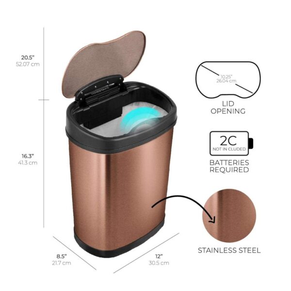 Ninestars DZT 15 13 Touchless Stylish Motion Sensor Dustbin Gold2 - LXINDIA.COM