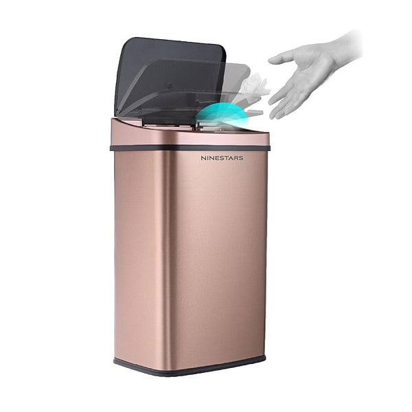 Ninestars DZT 50 28 Touchless Stylish Motion Sensor Dustbin Gold - LXINDIA.COM