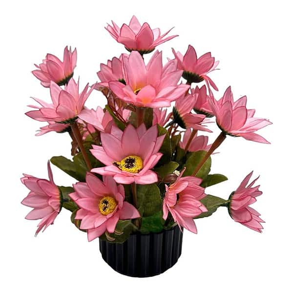 Olive Trees Artificial Sunflower Bunch with Plastic Pot Baby Pink - LXINDIA.COM