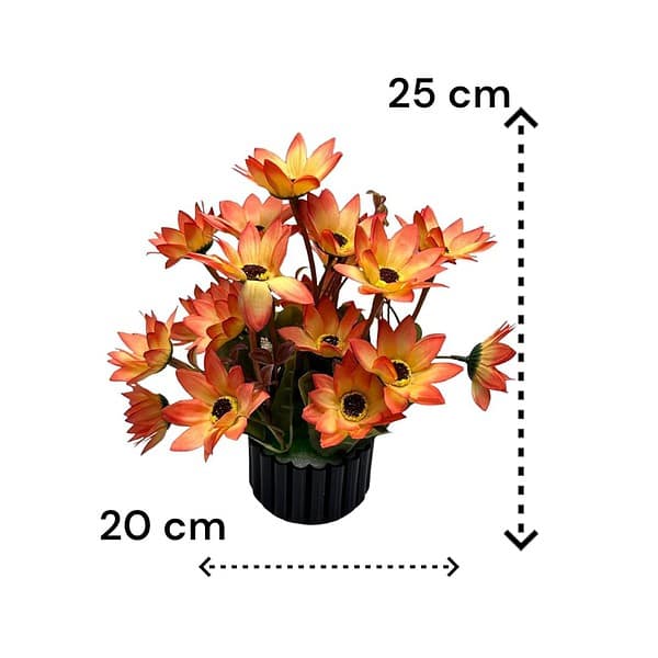 Olive Trees Artificial Sunflower Bunch with Plastic Pot Orange - LXINDIA.COM