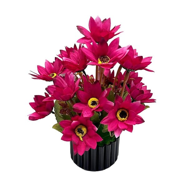 Olive Trees Artificial Sunflower Bunch with Plastic Pot Pink - LXINDIA.COM