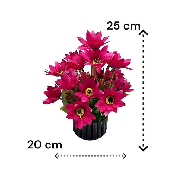 Olive Trees Artificial Sunflower Bunch with Plastic Pot Pink B - LXINDIA.COM