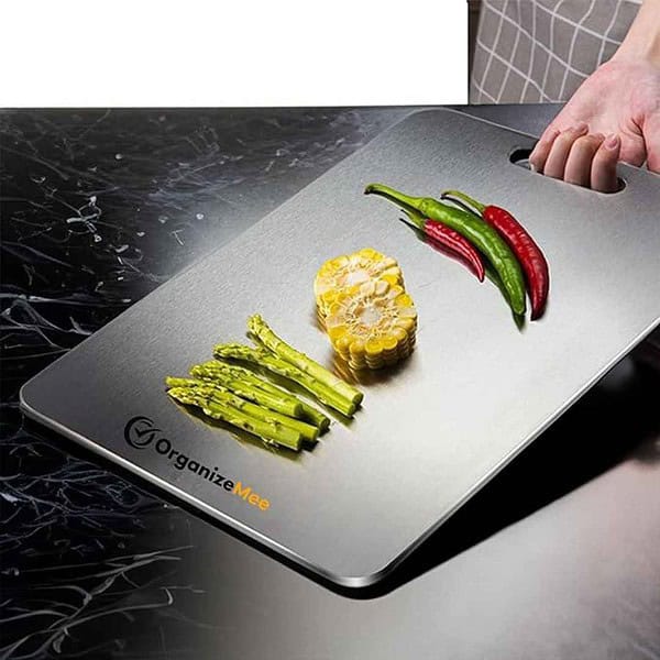 OrganizeMee Large Stainless Steel Cutting Board for Kitchen 36 cm X 25 cm - LXINDIA.COM