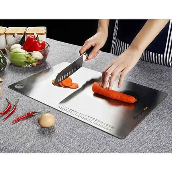 OrganizeMee Stainless Steel Chopping Board Extra Large 45CM X 31CM1 - LXINDIA.COM