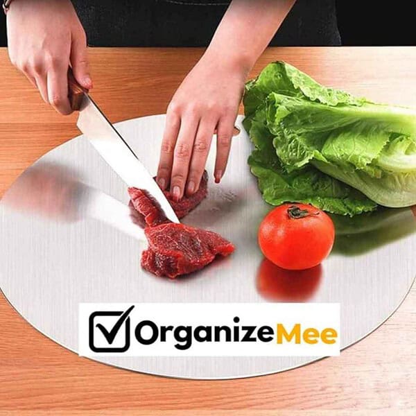 OrganizeMee Stainless Steel Chopping Cutting Metal Board Round1 - LXINDIA.COM