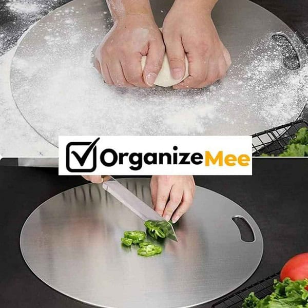 OrganizeMee Stainless Steel Chopping Cutting Metal Board Round2 - LXINDIA.COM