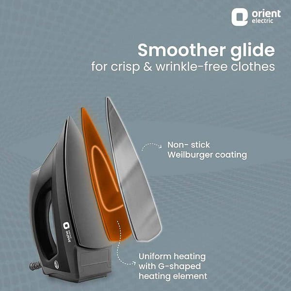 Orient Electric DIFG10GP Fabriglide 1000 W Dry Iron1 - LXINDIA.COM