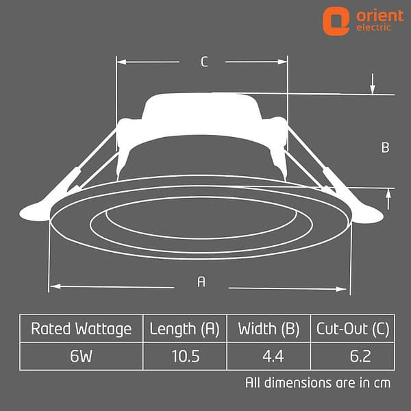 Orient Electric Moonlite 6W LED Down Light1 - LXINDIA.COM